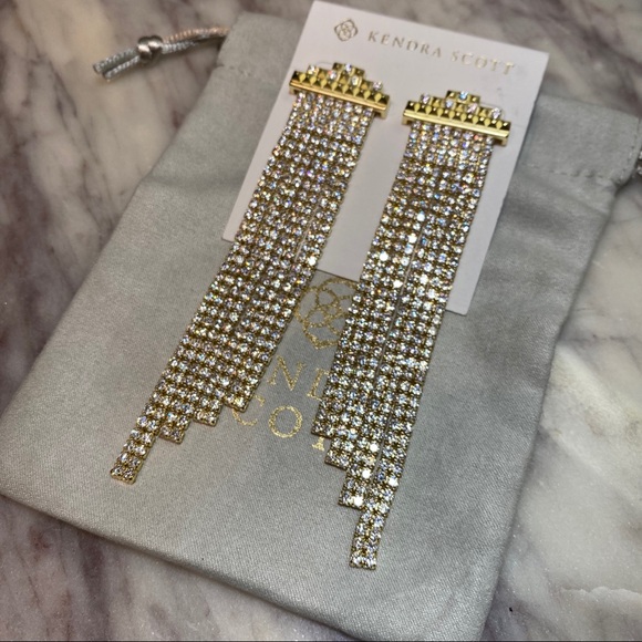 NWT Kendra Scott Olympia Earrings in Gold - Picture 5 of 7